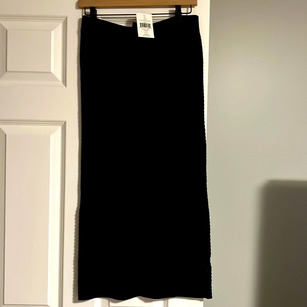 Black crochet type long skirt